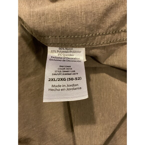 Swiss Tech Shirt Mens 2XL Brown Button Hiking Chest Pocket Techwear Atheisure - Picture 5 of 11